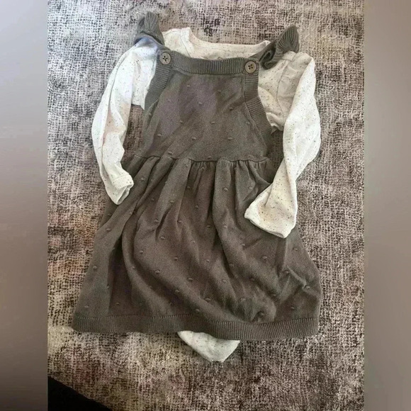 4/$20 Carter’s Brown 12 Month Dress with Onesie - Picture 1 of 1